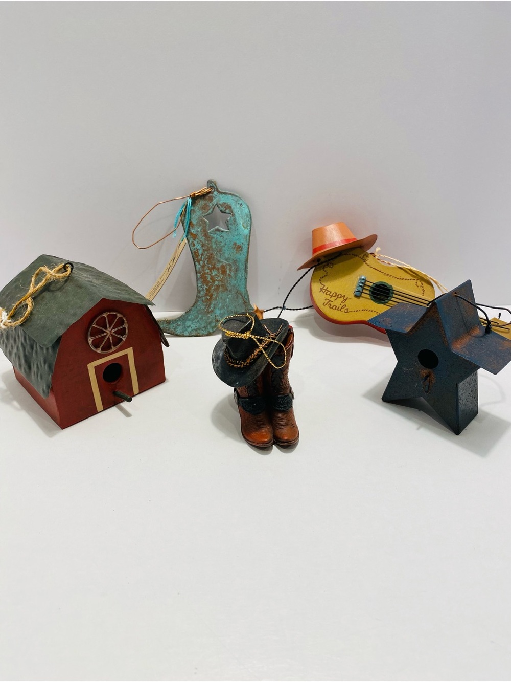 Rustic Cowboy/Western Ornaments. Various. VINTAGE